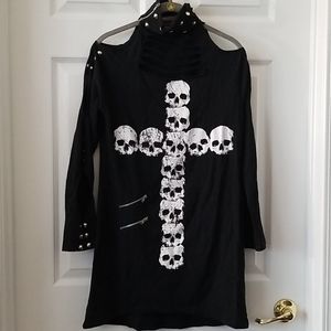 Jawbreaker Skull Cross Tunic Top